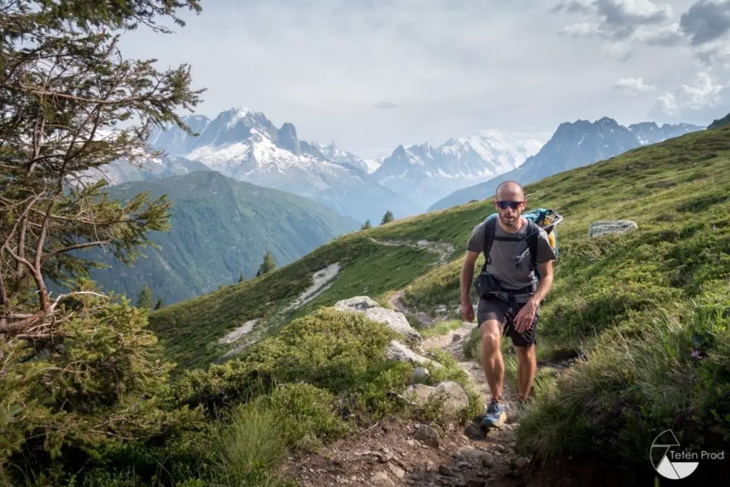 Au dessus de Vallorcine, avec le Mont Blanc derrière