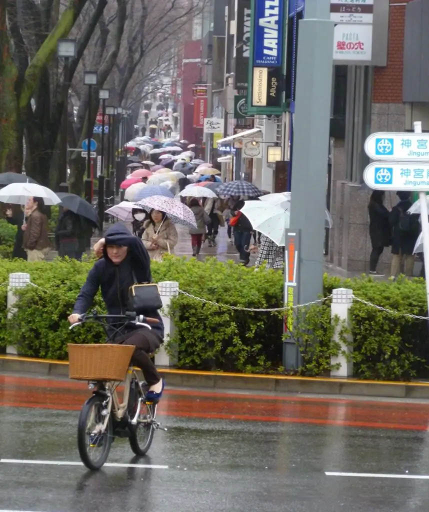 Dans une rue de Tokyo un jour de pluie