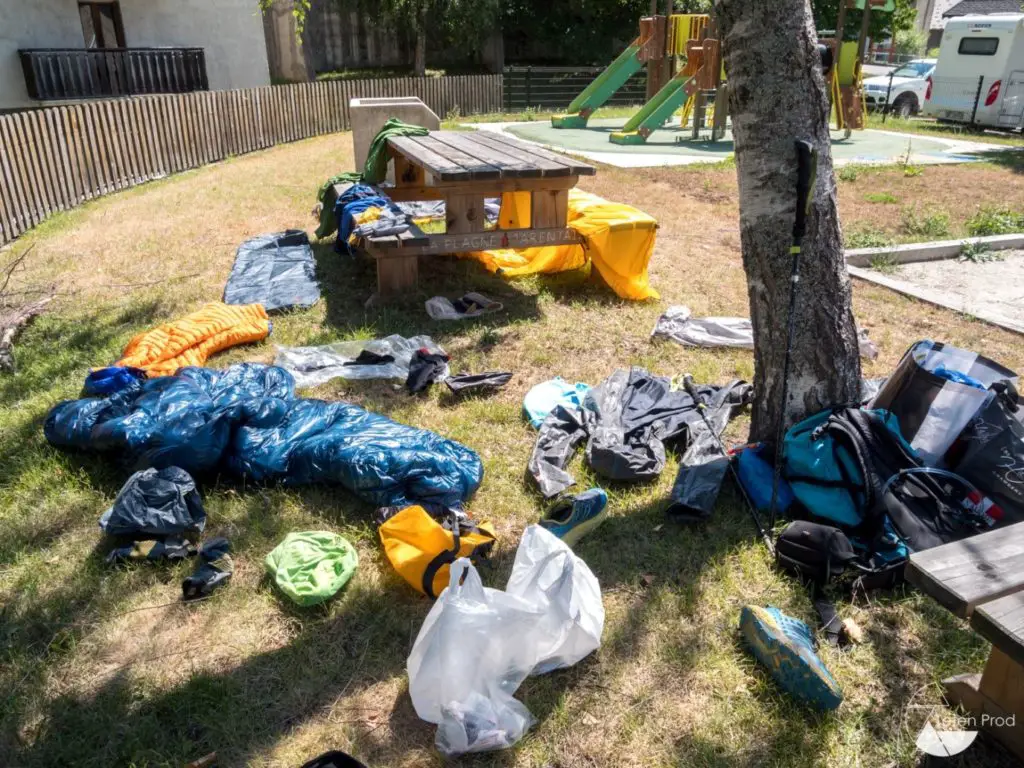 Pause « séchage » en arrivant dans la vallée de la Tarentaise