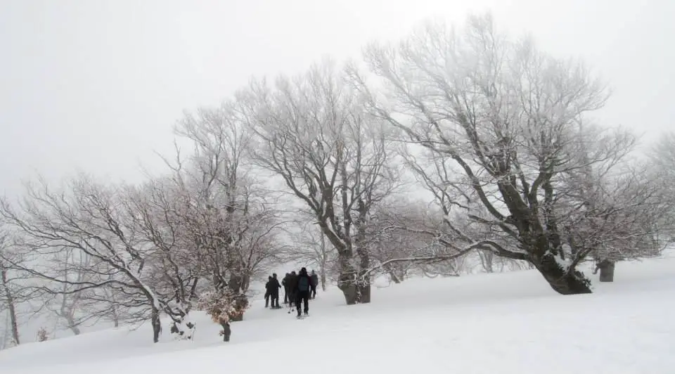 randonnée en raquettes à neige dans le Massif de l'incudine en Corse