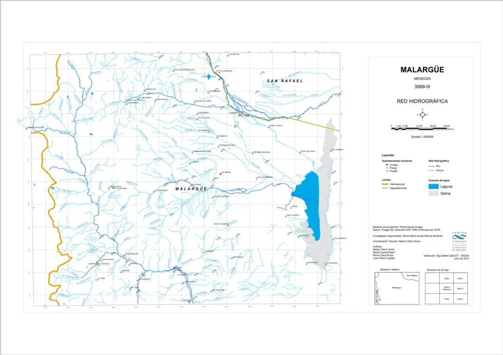 Carte hydrographique Malargüe