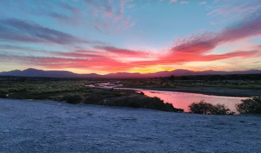 Coucher de Soleil sur le Rio Malargüe 