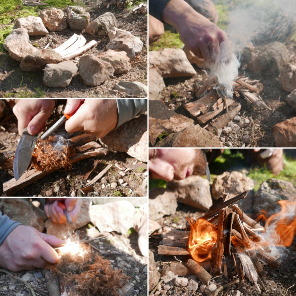 Technique de survie pour allumage d'un feu