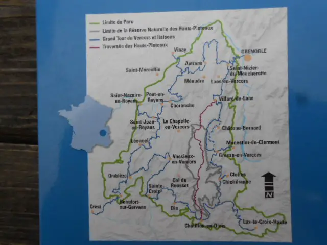 Carte du Grand tour du Vercors