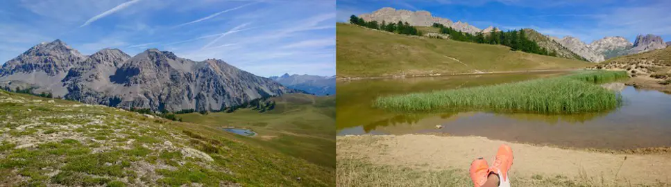 Trail dans les Hautes-Alpes à partir du col de l'échelle aux lacs Chatillon et Bellety