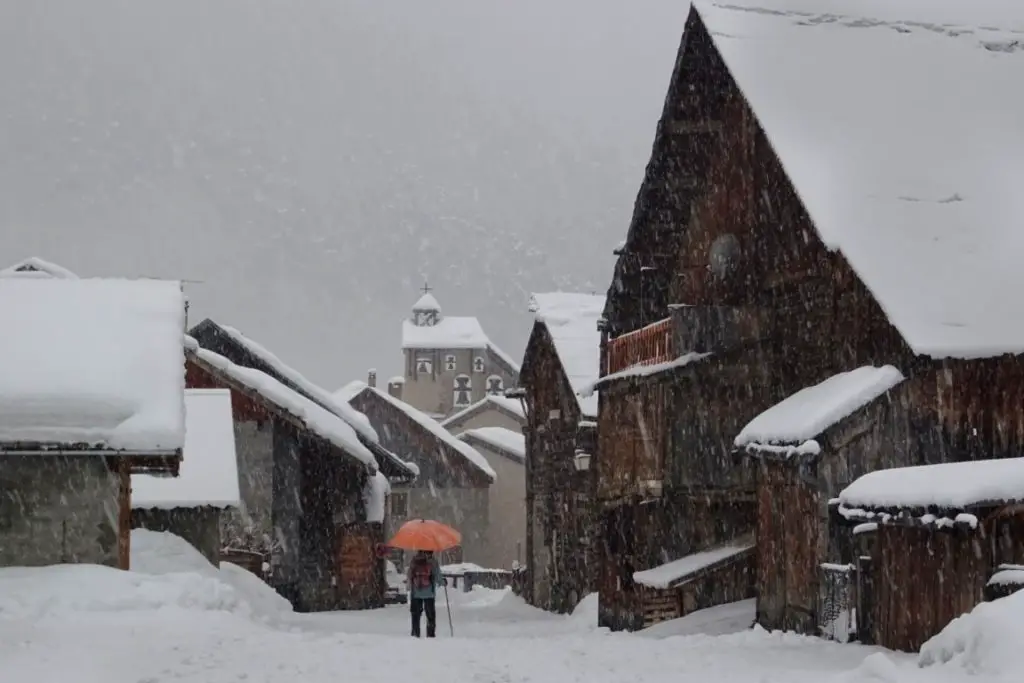 Ceillac pendant la tempête de neige