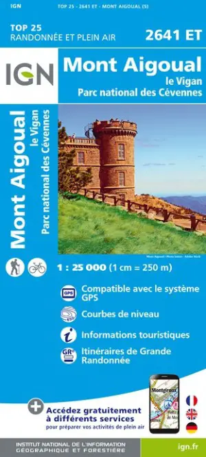 2641 ET carte IGN du Mont aigoual