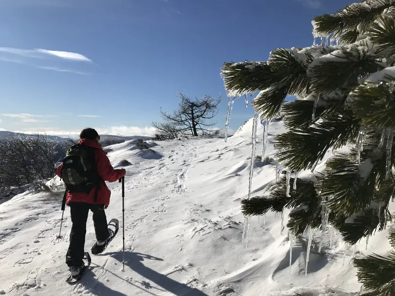 AR après quelques minutes à chercher un autre itinéraire en raquette à neige