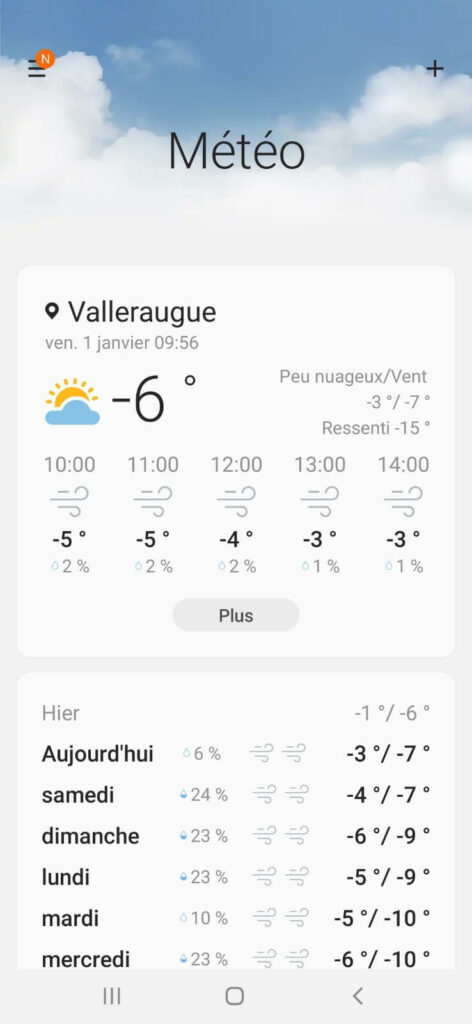 condition météo à l'aigoual pour une sortie raquette à neige