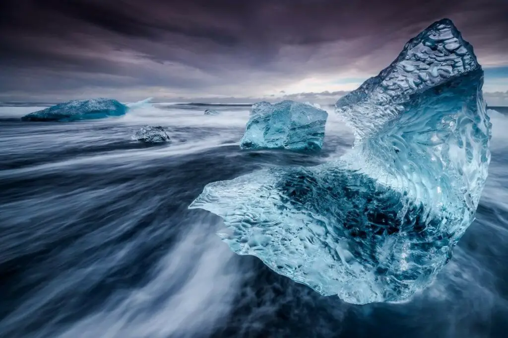 Les glaçons de Jökulsárlón en Islande