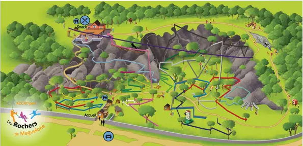 Parcours accrobranche et nature aux rochers des Maguelonnes près de Montpellier