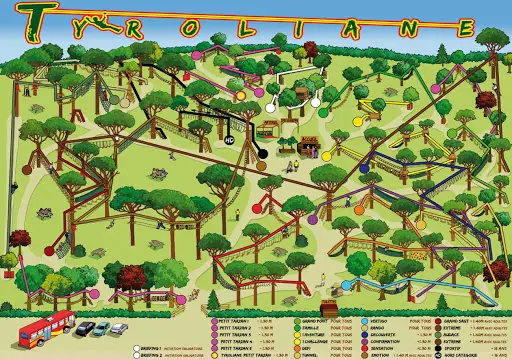 Parcours d'accrobranche au parc Tyroliane à saint christol