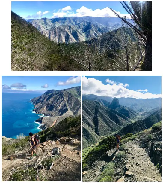 rando en direction de la Playa de Vallehermoso aux Canaries