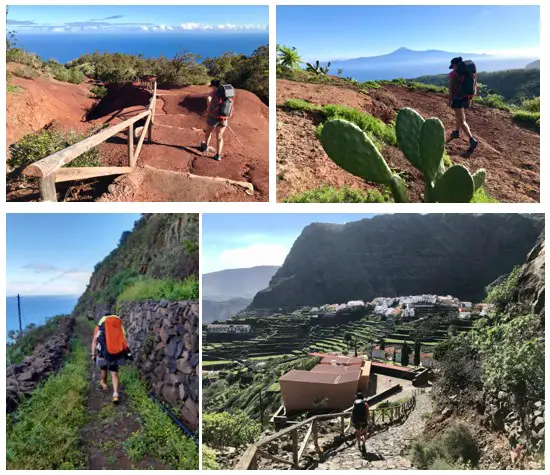 Randonnée en direction du village d'Agulo sur une île des Canaries