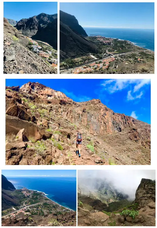 randonnée sur des roches volcaniques de l'ile de La Goméra