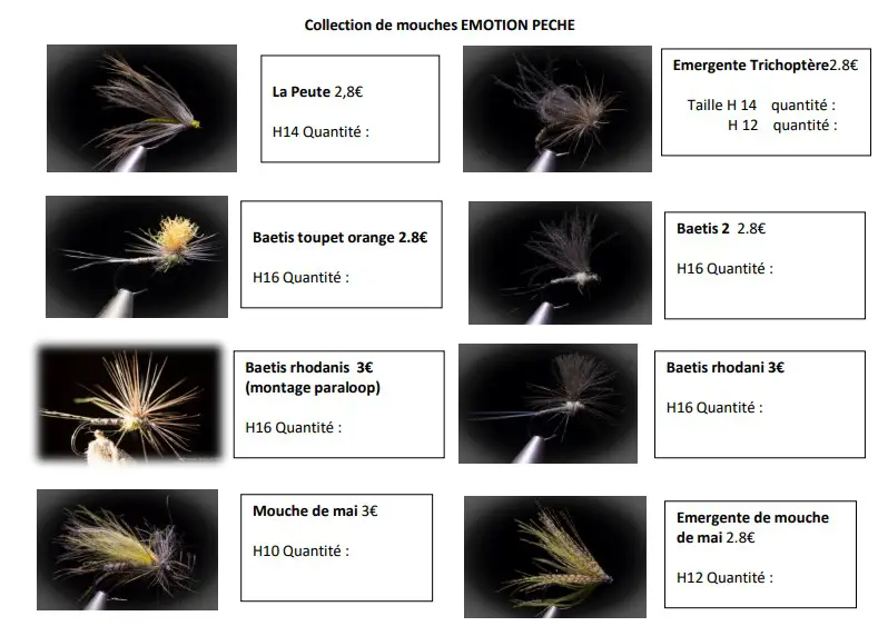 vente de mouches par Steeve COLIN de Emotion Pêche