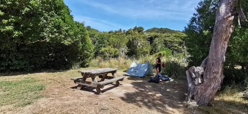 Dernier bivouac de la randonnée au Parc national Abel Tasman