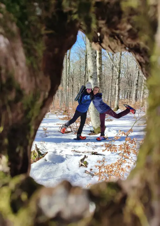 Journée raquettes à neige et Yoga avec une belle ambiance à l'Aigoual