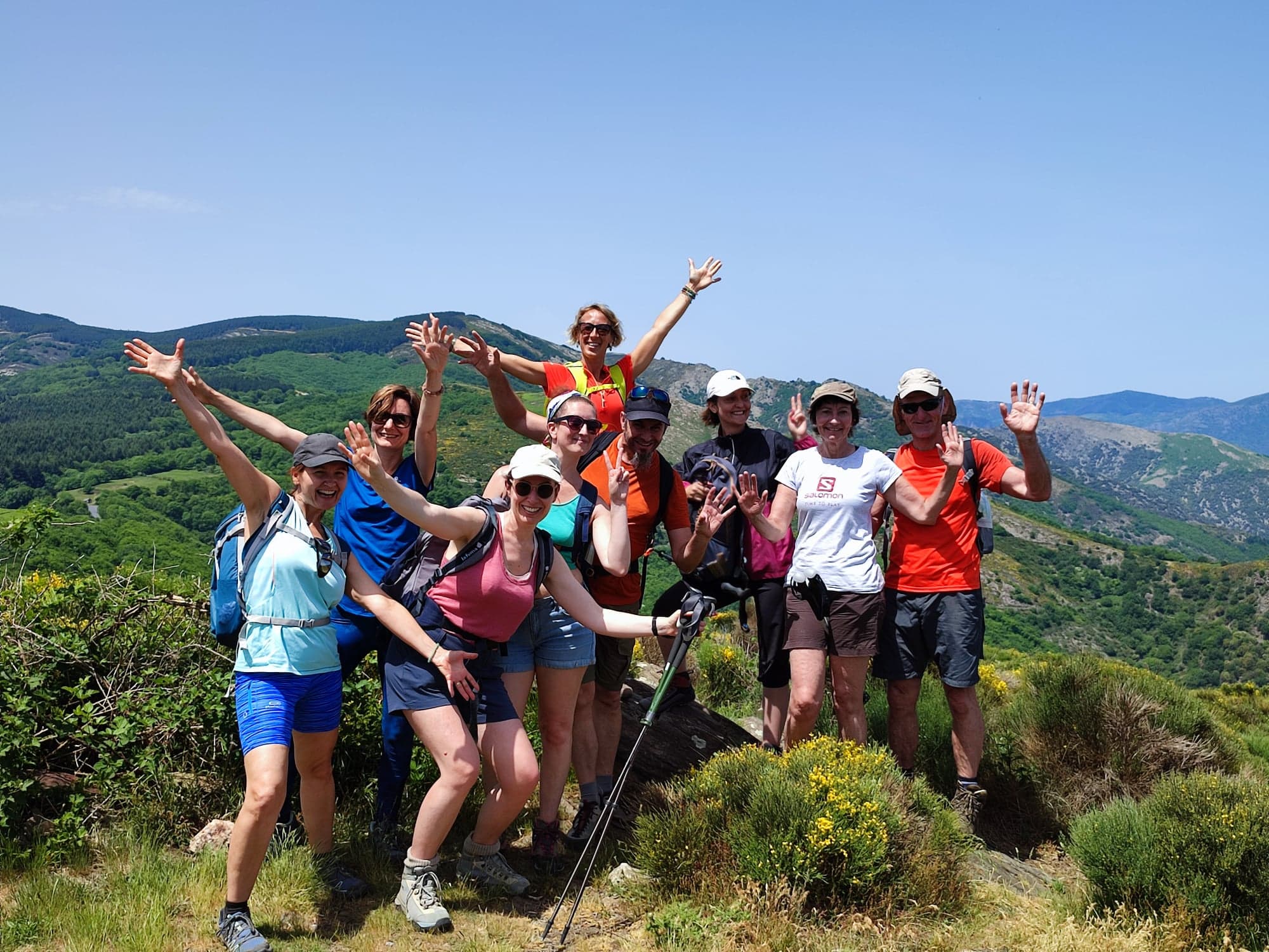 photo de groupe de notre première journée randonnée dans le Caroux