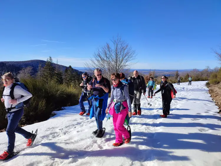 randonnée sur les chemins des cévennes en raquette à neige