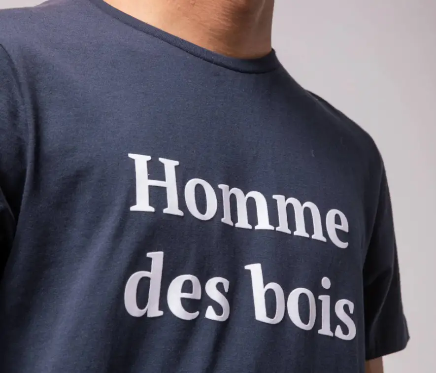 T-shirt Faguo homme des bois en coton marine