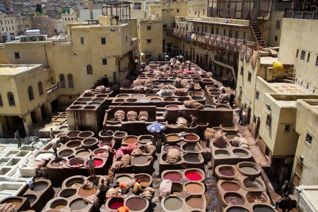 tannerie à Fes au Maroc