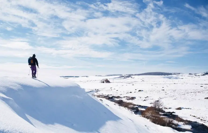 Raquettes à neige dans l'Aubrac