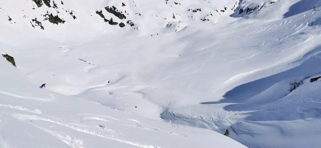 Vincent dans la descente de Comborsier