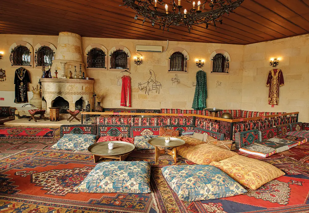 salon à l'Hôtel koçak pres de Nevsehir en Cappadoce en Turquie