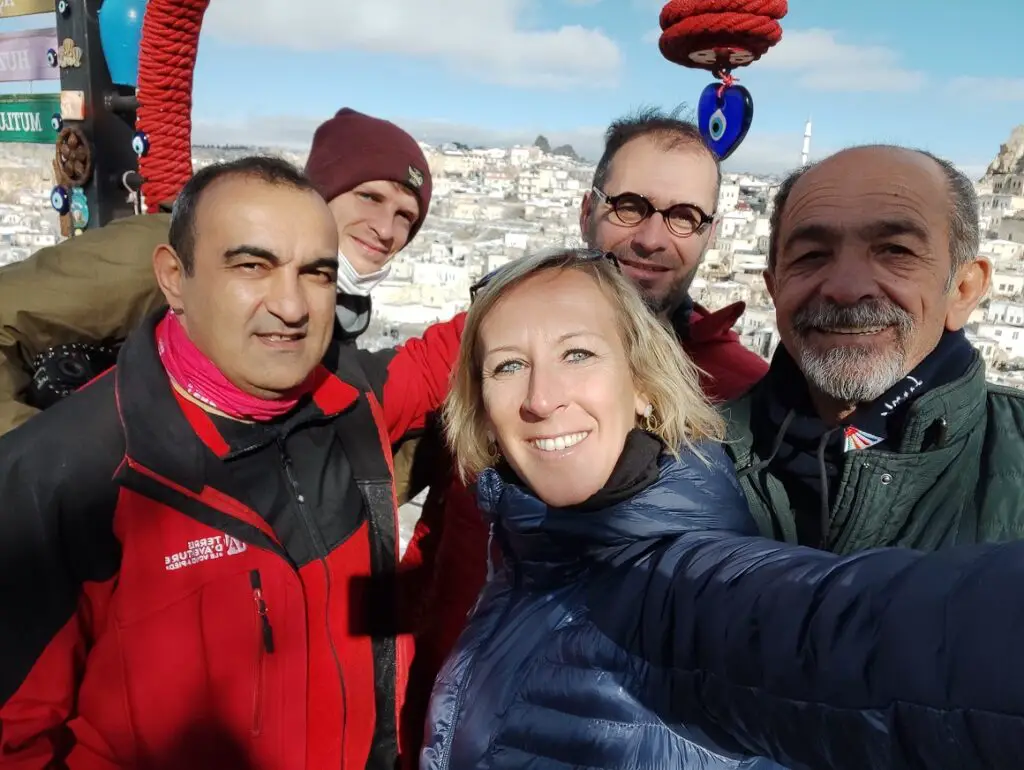 Toute l'équipe de la première journée de visite en Cappadoce en turquie