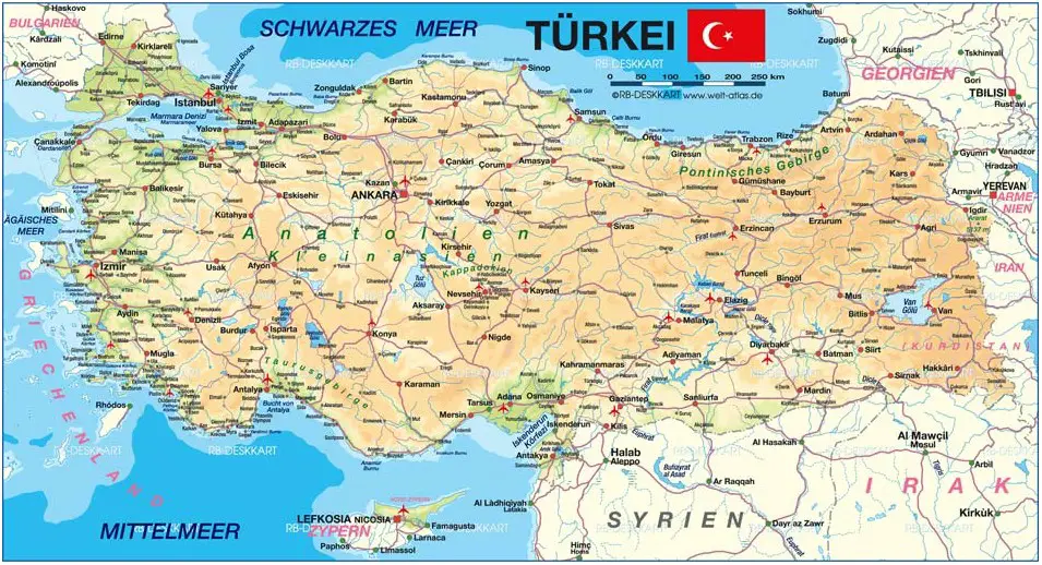 carte de la Turquie