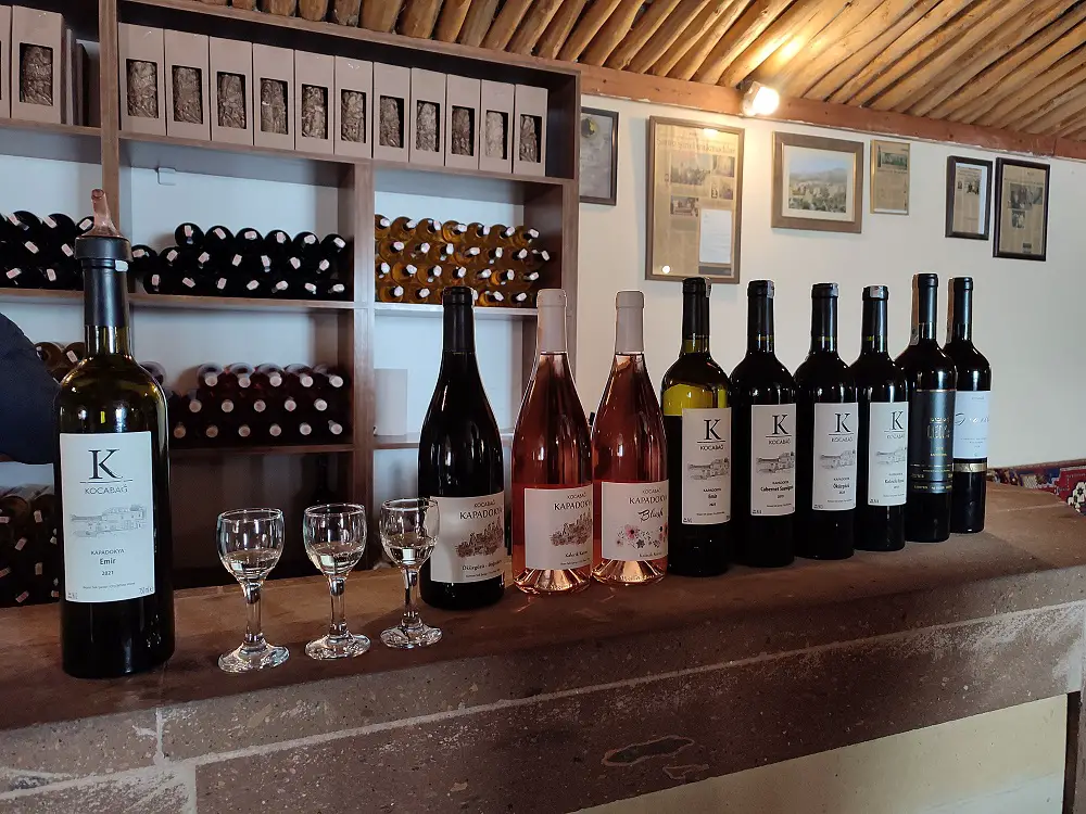 Sélection de vins de Cappadoce à Kocabag wine House de Uchisar