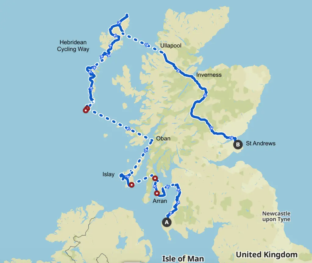 Itinéraire bikepacking dans les îles en Ecosse 