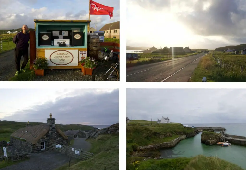 L'île de Lewis sur le Henridean way, blackhouses et port de ness 