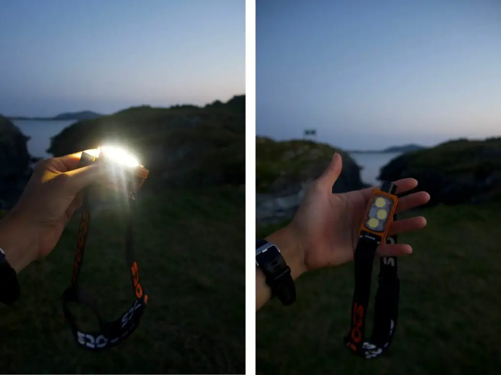 La lampe frontale stoots Kiska 2 en bivouac en Irlande