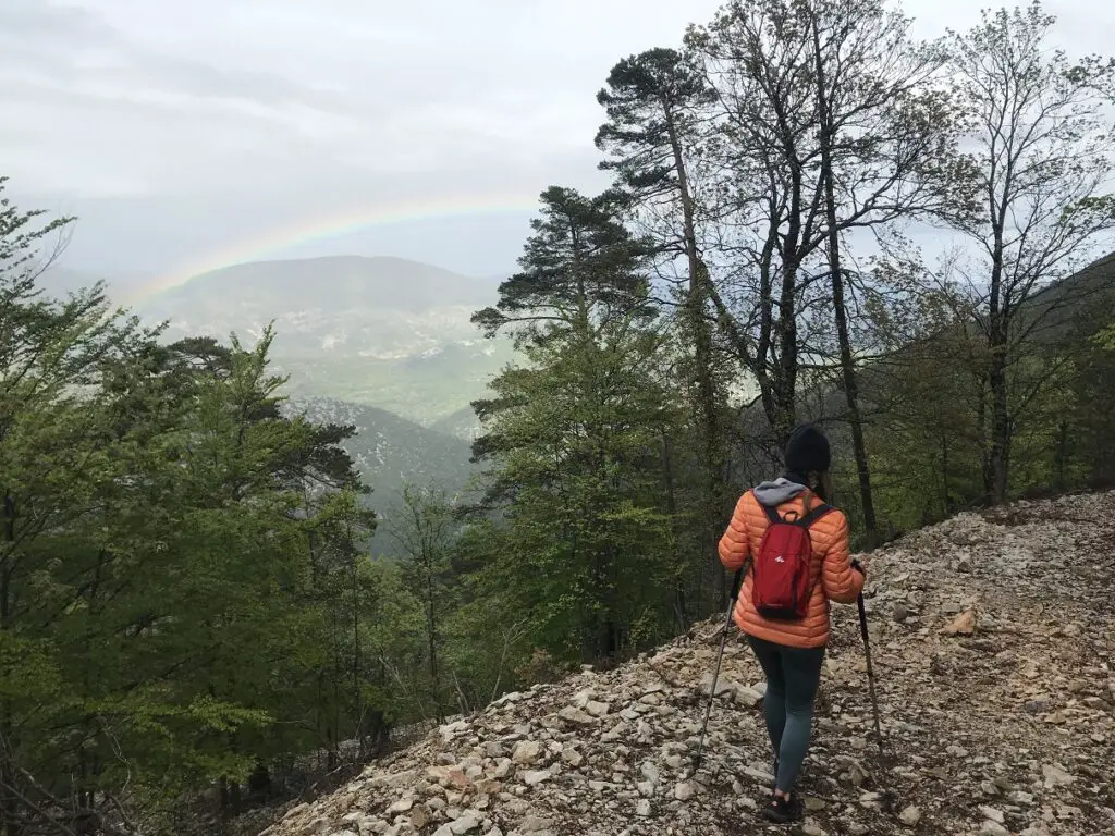 Arc en ciel durant notre descente du Mont ventoux