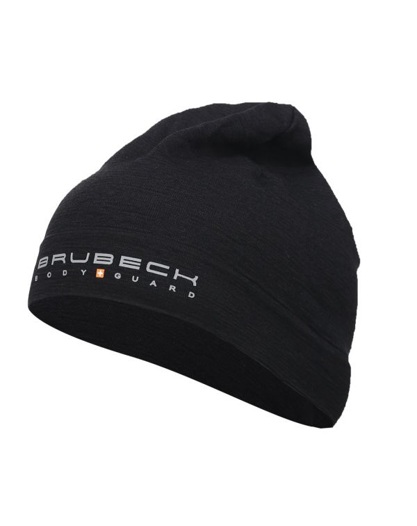 bonnet thermique active merinos noir de chez Brubeck