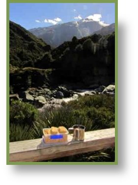Dart Hut, refuge au Parc National du Mont Aspiring en Nouvelle Zélande