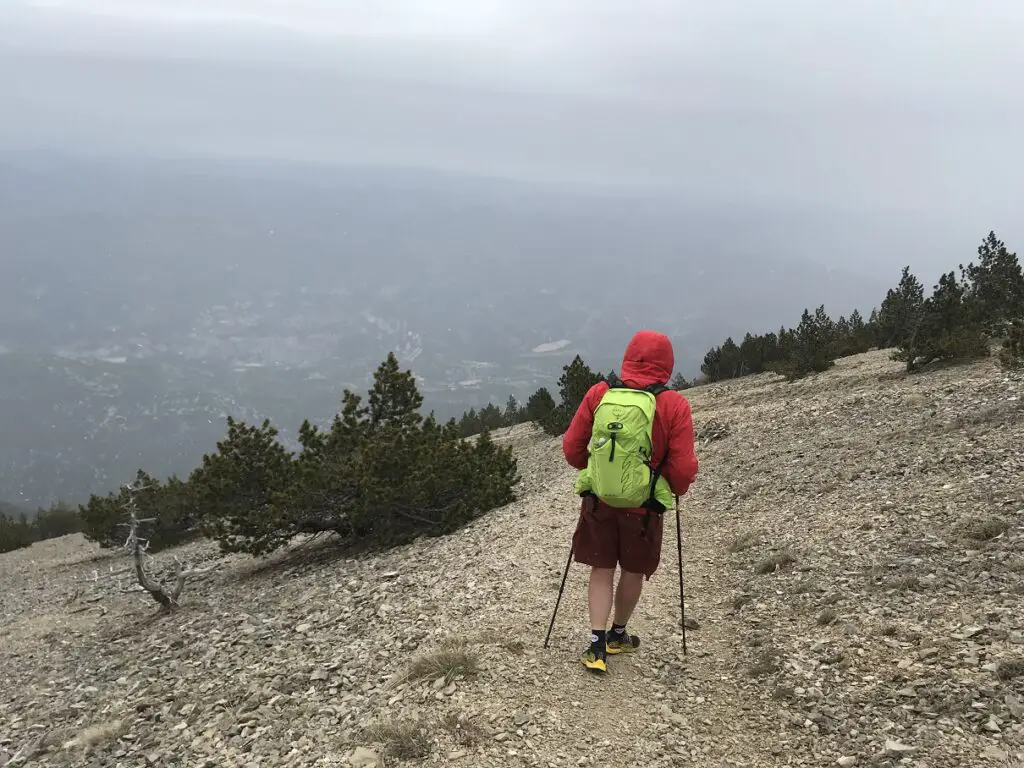 Descente du Mont ventoux sous la neige