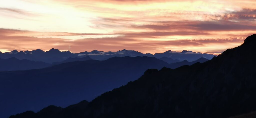 coucher de soleil Dolomites