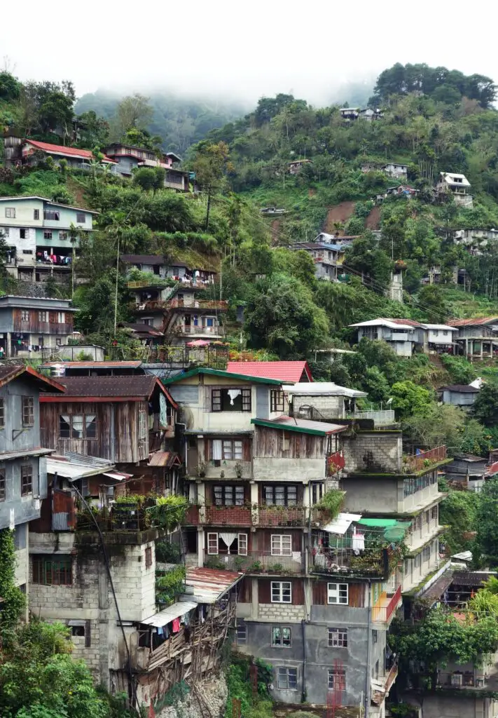 Maisons dans la ville de Banaue aux Philippines