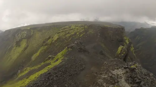 Þórsmörk sous le brouillard en Islande