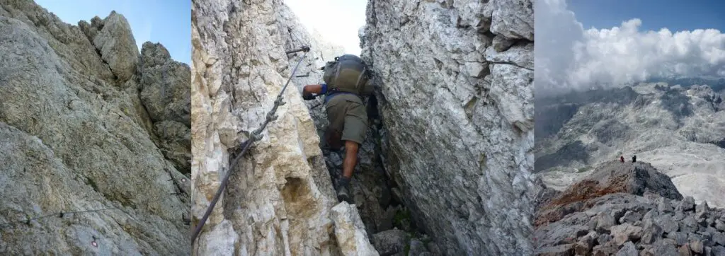 Sorte de Via ferrata depuis le col de Luknja pour l'ascension du Triglav