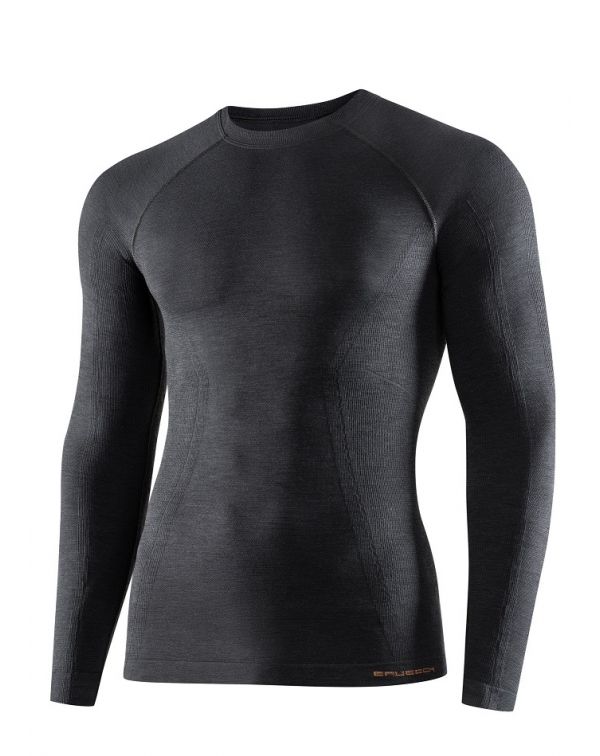 sweat shirt thermique homme active merinos graphite de la marque Brubeck