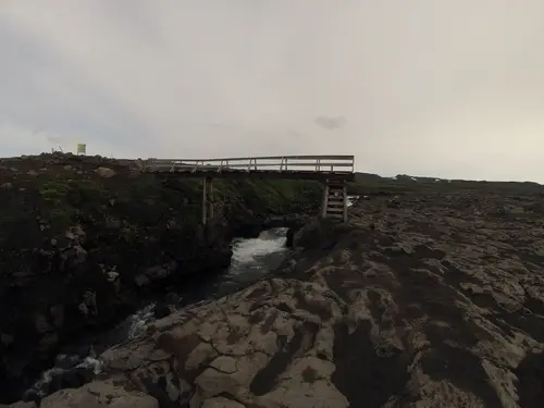 vue sur le pont sur la Skoga en Islande
