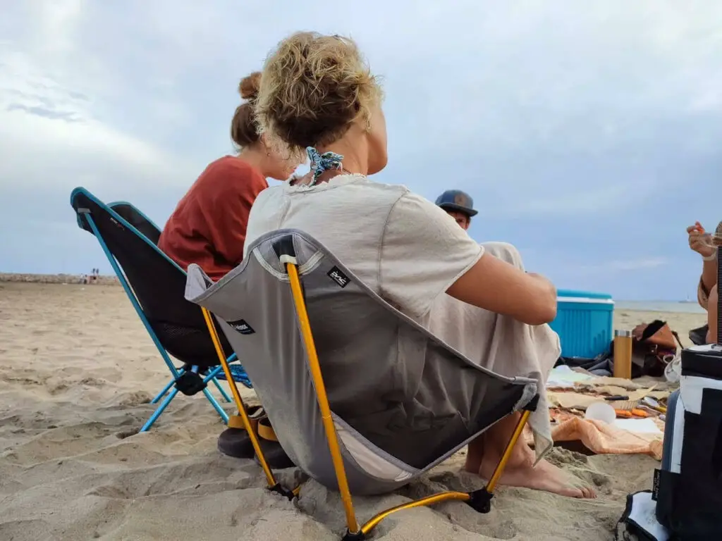 test des chaises helinox à la plage