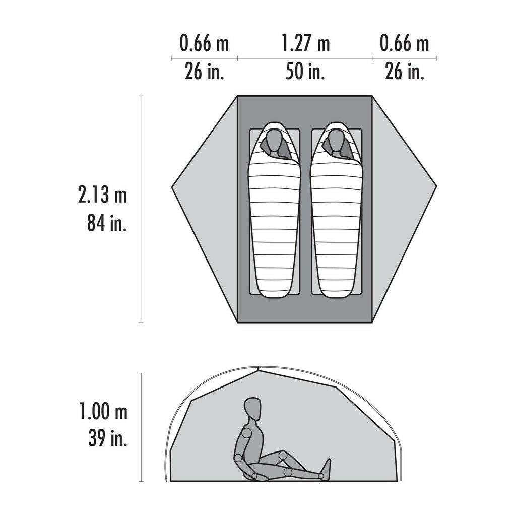 Mesures tente Msr Freelite 2