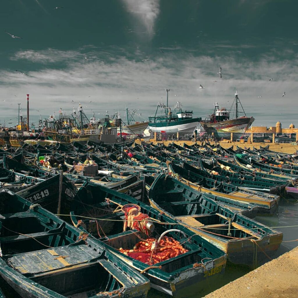 Le port de pêche à Mogador Essaouira au Maroc