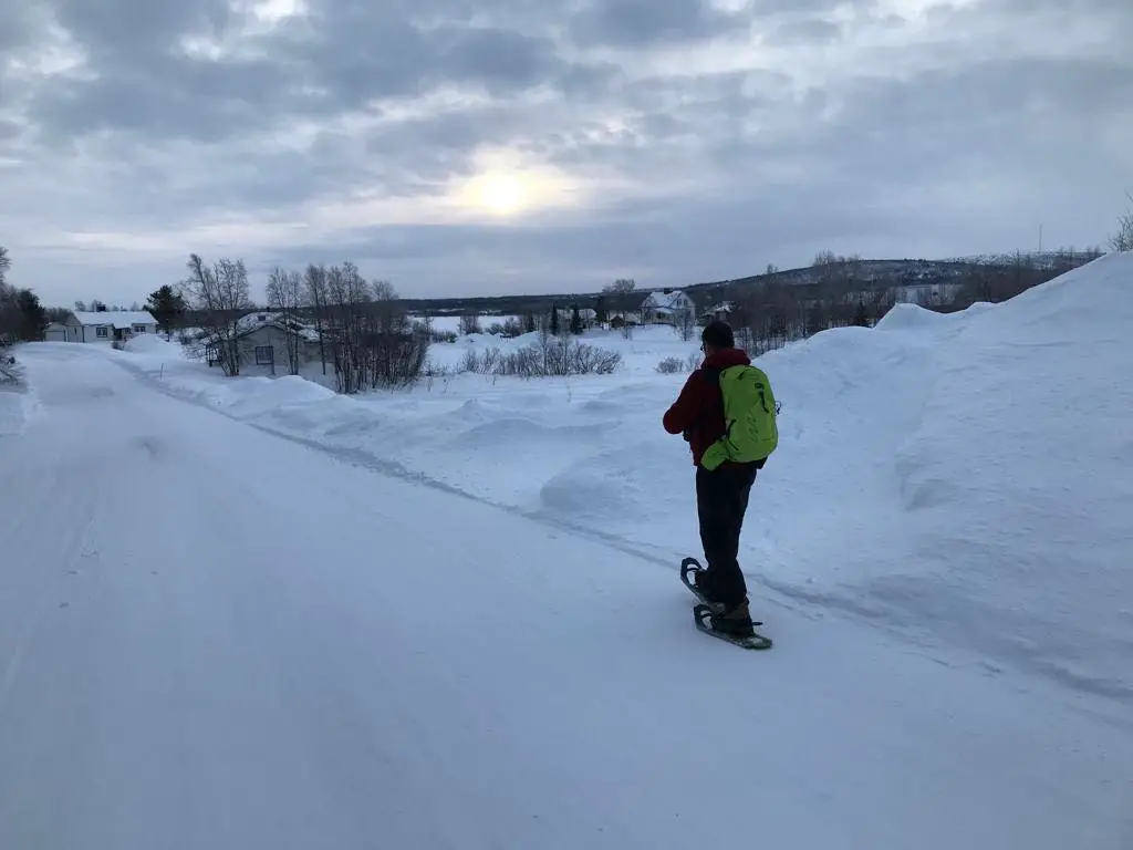 Test de la polaire RAB en raquettes à neige en Suède