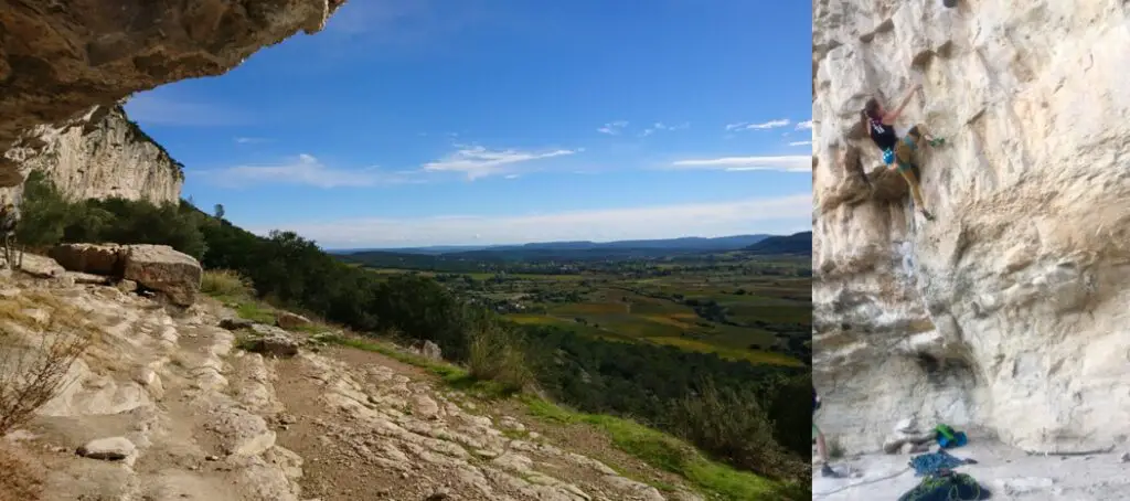 Claret falaise emblématique pour grimper l'hiver - hérault